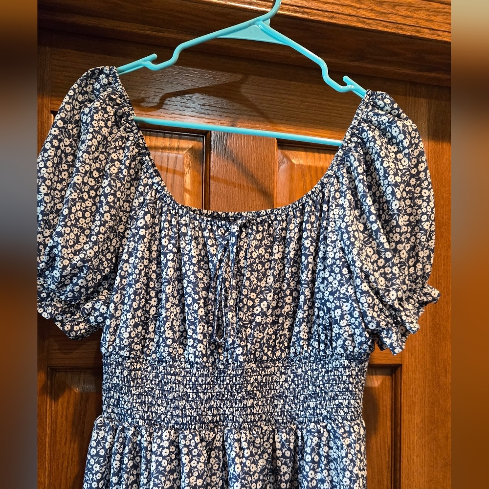 Shein, Women's size Large, Mini Dress,Blue Perfect Shape, Never Worn, Polyester - Picture 2 of 8